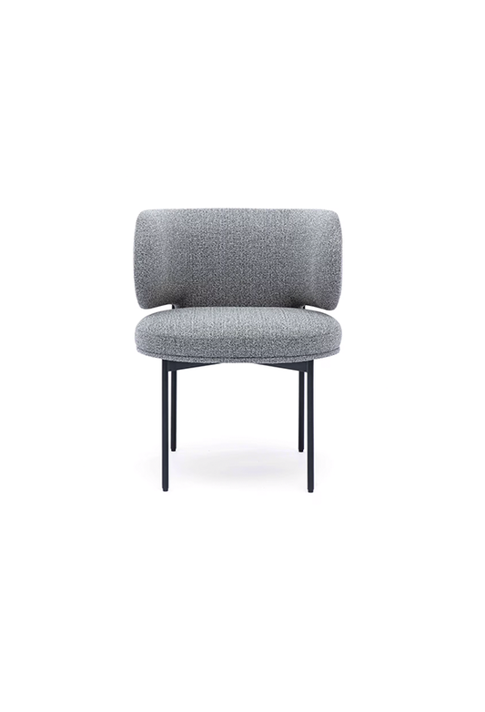 Chaise de salle à manger Maurene grise bouclée