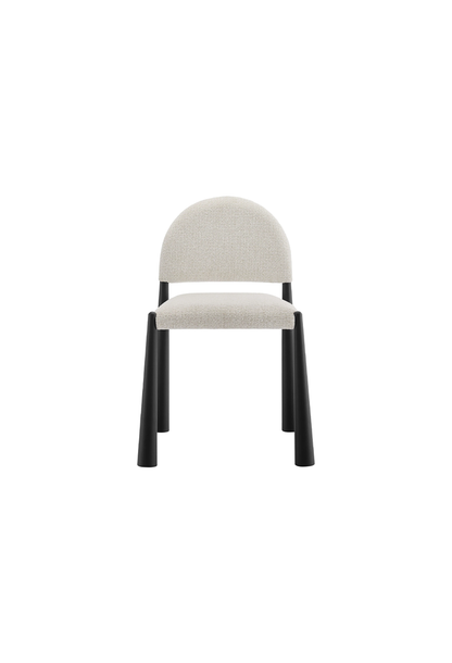 Chaise de salle à manger en tissu Alura, noir crème