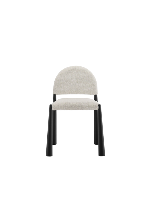 Chaise de salle à manger en tissu Alura, noir crème