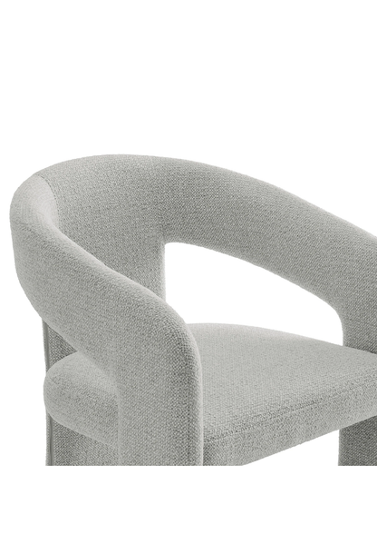 Chaise de salle à manger en tissu Elyssia, gris tourterelle