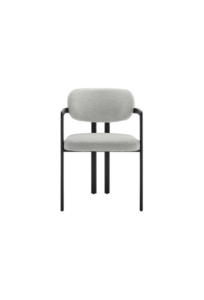 Chaise de salle à manger Marbella en tissu et métal, noir et gris tourterelle
