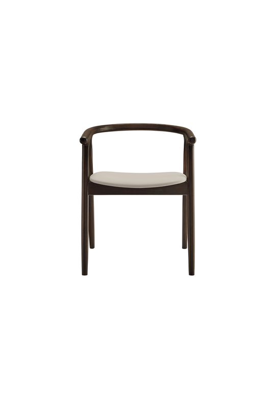 Chaise de salle à manger Serene en cuir et bois, pierre
