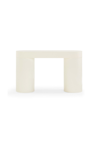 Console Nymera haute brillance, couleur crème