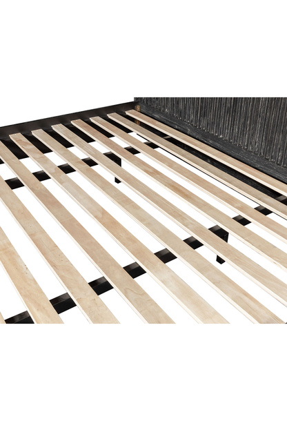 Lit Queen Cadenza en acacia, noir