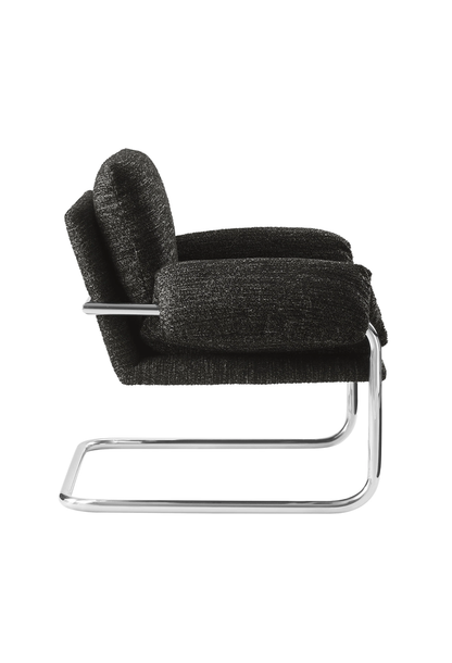 Fauteuil d'appoint en tissu Ravessa, anthracite