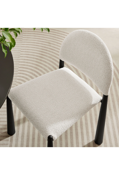 Chaise de salle à manger en tissu Alura, noir crème