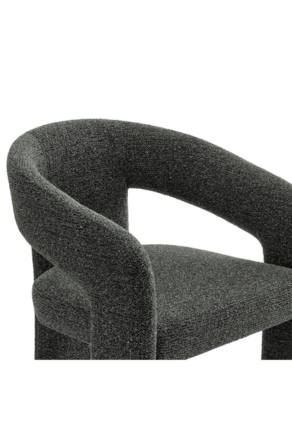 Chaise de salle à manger en tissu Elyssia, anthracite