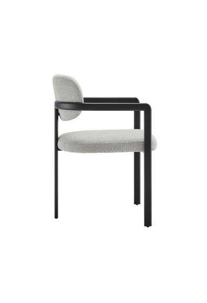Chaise de salle à manger Marbella en tissu et métal, noir et gris tourterelle