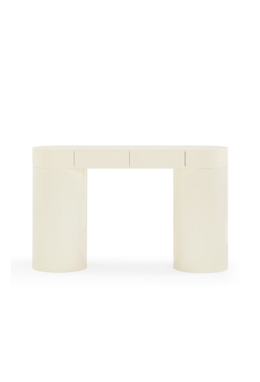 Console Nymera haute brillance, couleur crème