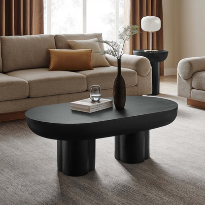 Table basse ovale Caspa, noire