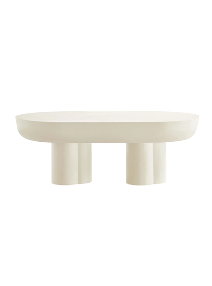 Table basse ovale Caspa, blanche