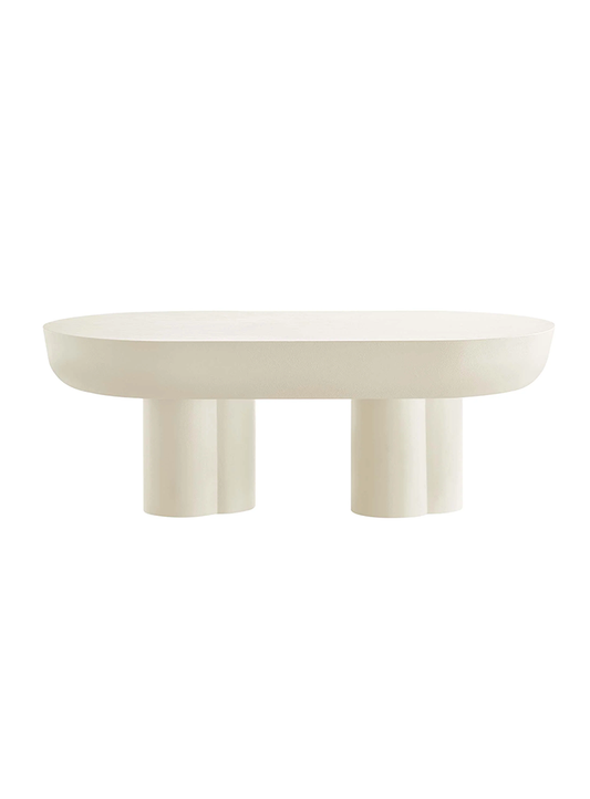 Table basse ovale Caspa, blanche