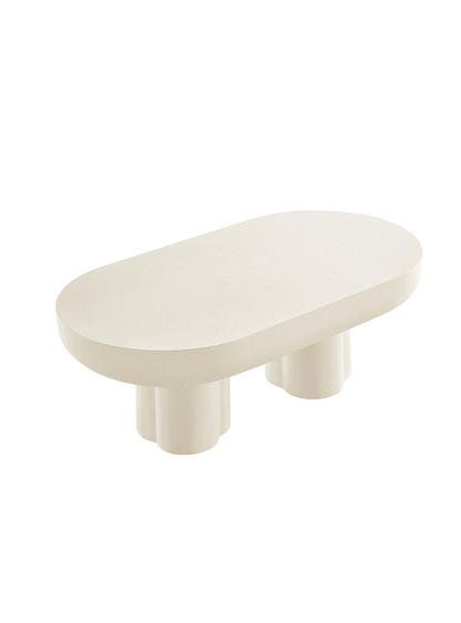 Table basse ovale Caspa, blanche