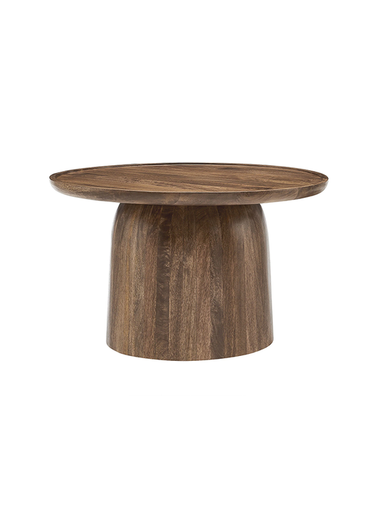 Table basse ronde Hollo, noyer