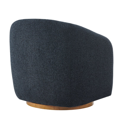 Fauteuil en tissu Chennie, bleu marine