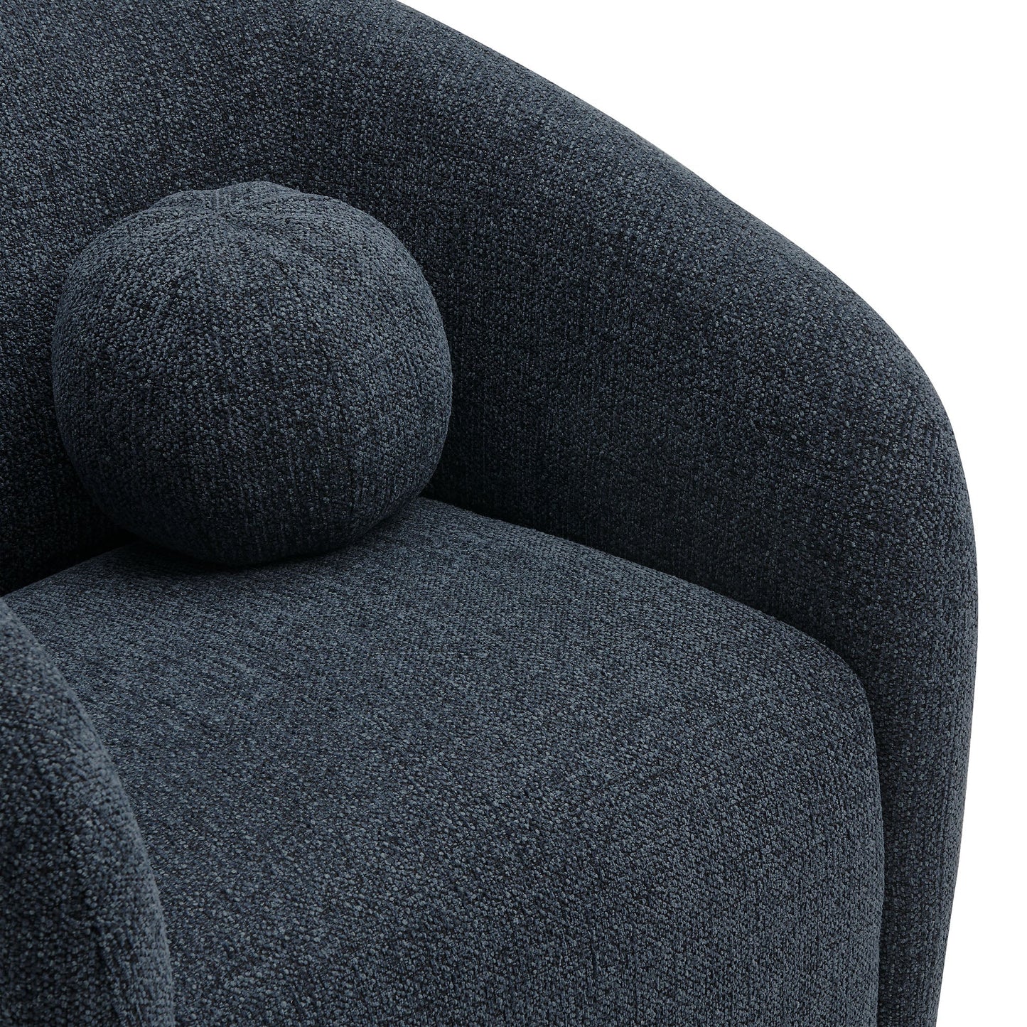 Fauteuil en tissu Chennie, bleu marine