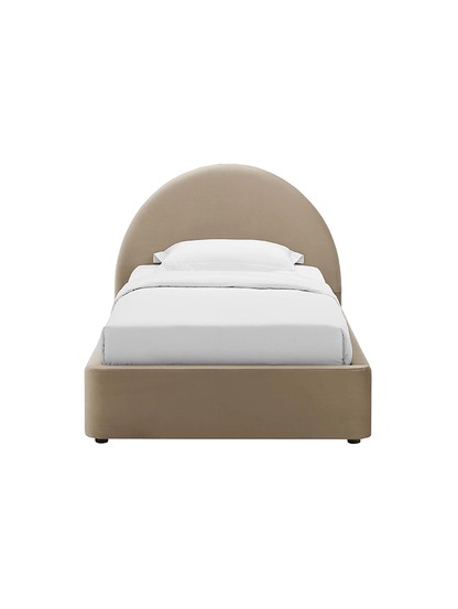 Lit double en velours Resorts, taupe