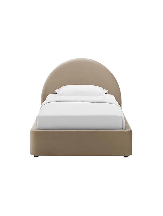 Lit double en velours Resorts, taupe