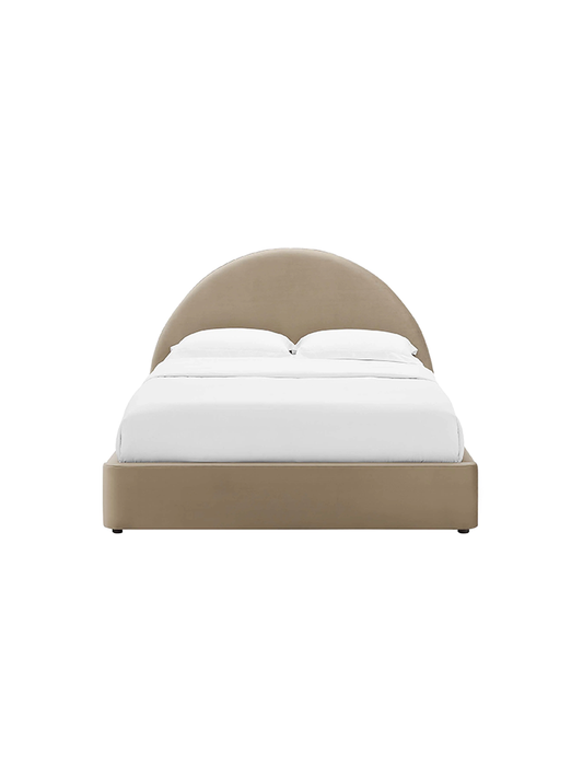Lit Queen Size en velours Resorts, taupe