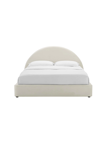 Lit King Size en velours Resorts, couleur crème