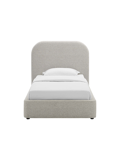 Lit simple rembourré Heather, gris clair