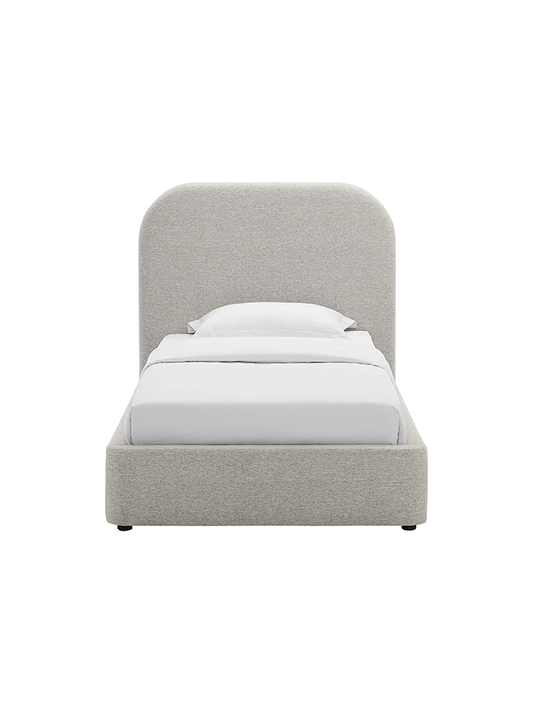 Lit simple rembourré Heather, gris clair