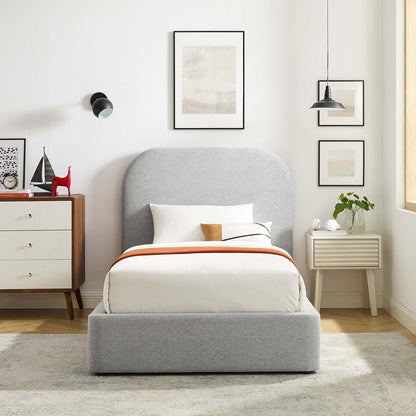 Lit simple rembourré Heather, gris clair