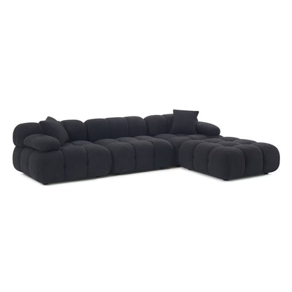 Canapé modulable 4 pièces Huggy Black Vegan