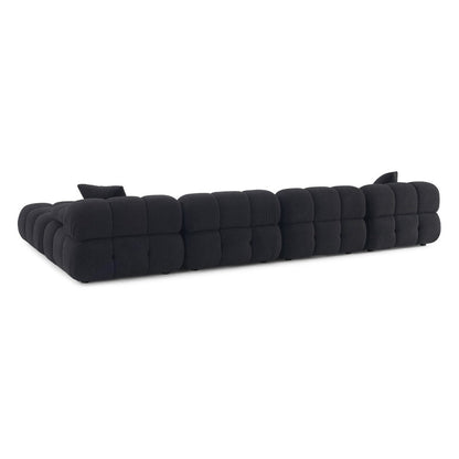Canapé sectionnel en U Huggy Black Vegan 6 pièces
