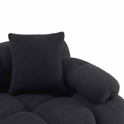 Canapé sectionnel en U Huggy Black Vegan 6 pièces