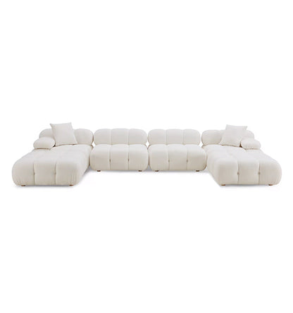 Canapé sectionnel en U végan Huggy Cream 6 pièces