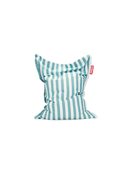 Pouf d'extérieur original à rayures