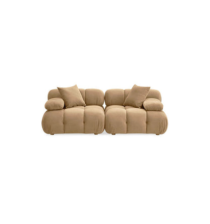 Causeuse en velours Huggy Café Au Lait