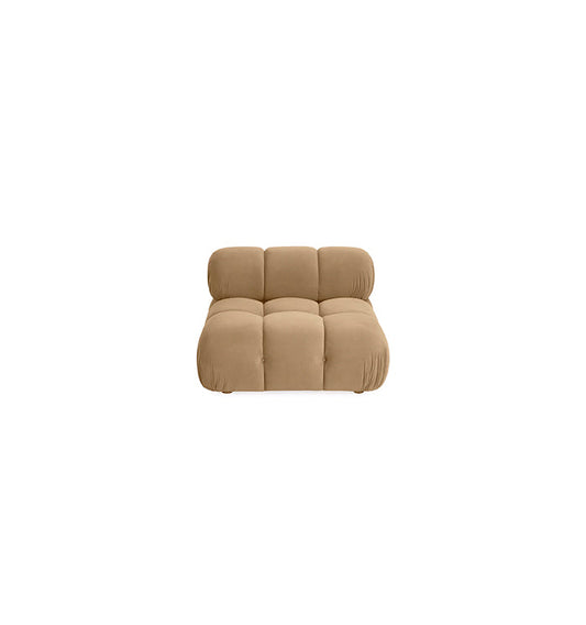 Chaise modulaire sans accoudoirs en velours Huggy Cafe Au Lait