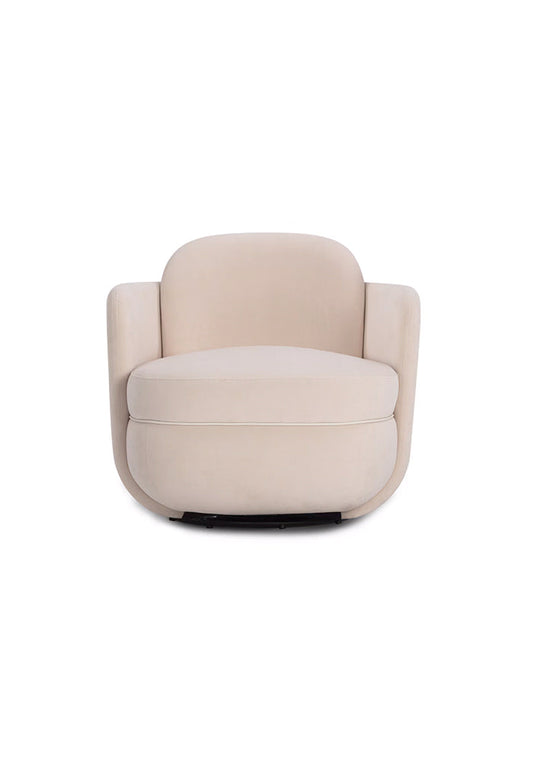Chaise pivotante Sofie en velours rose clair