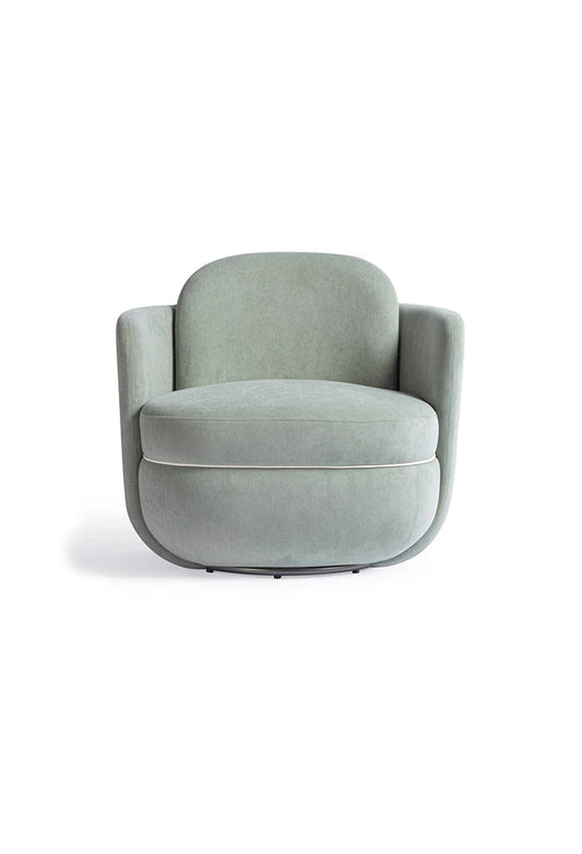 Chaise pivotante Sofie en velours vert menthe