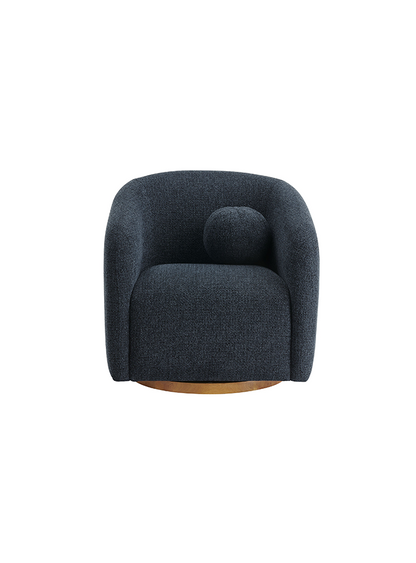 Fauteuil en tissu Chennie, bleu marine