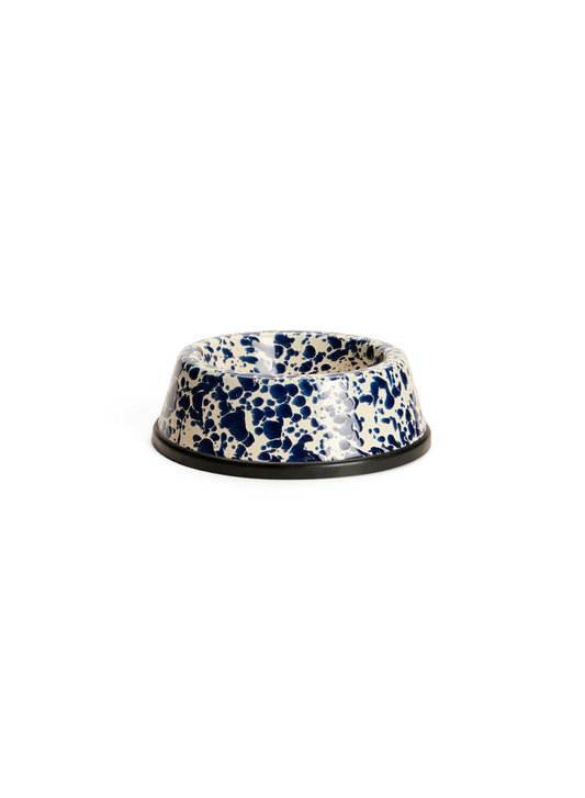 Grand bol pour animaux de compagnie Splatter, bleu marine et crème